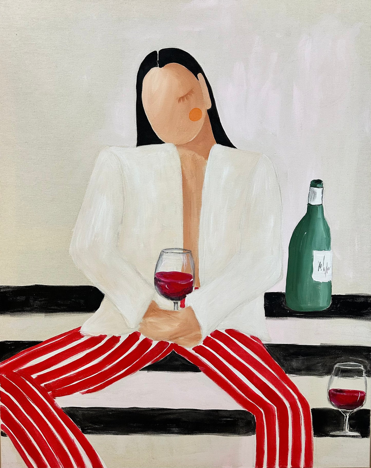 SOLD„Wine is always a good answer“ Original