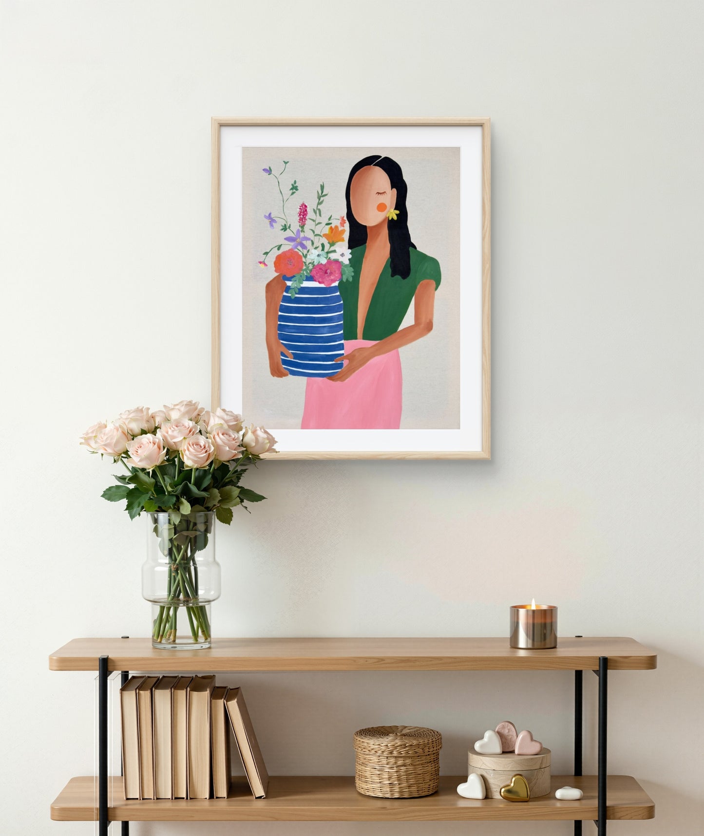 „Empowered women with a vase of flowers“ Print