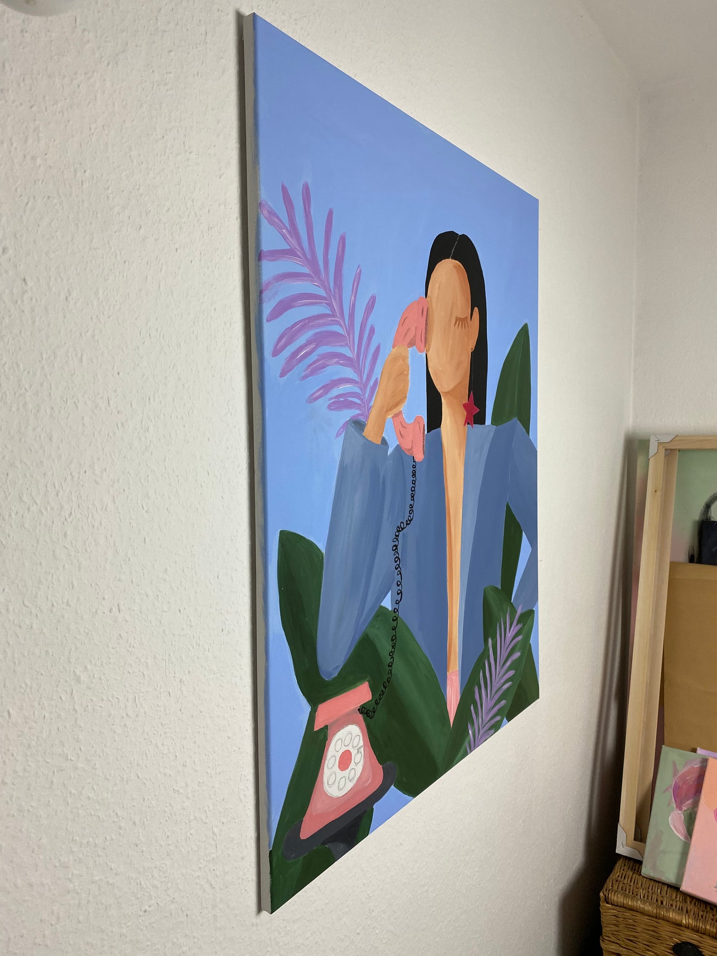 SOLD„Xoxo girl in a blue suit“ Original