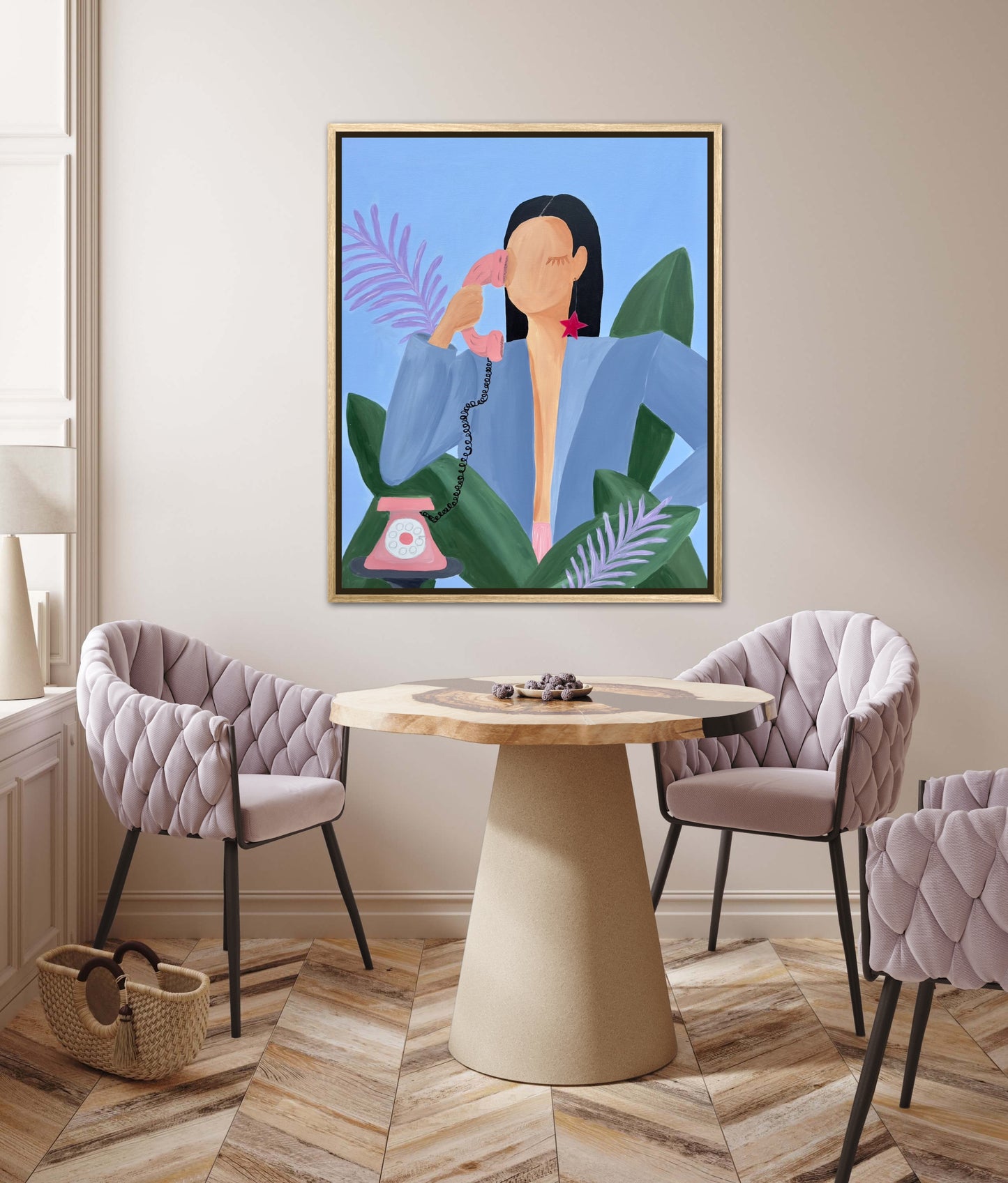 SOLD„Xoxo girl in a blue suit“ Original
