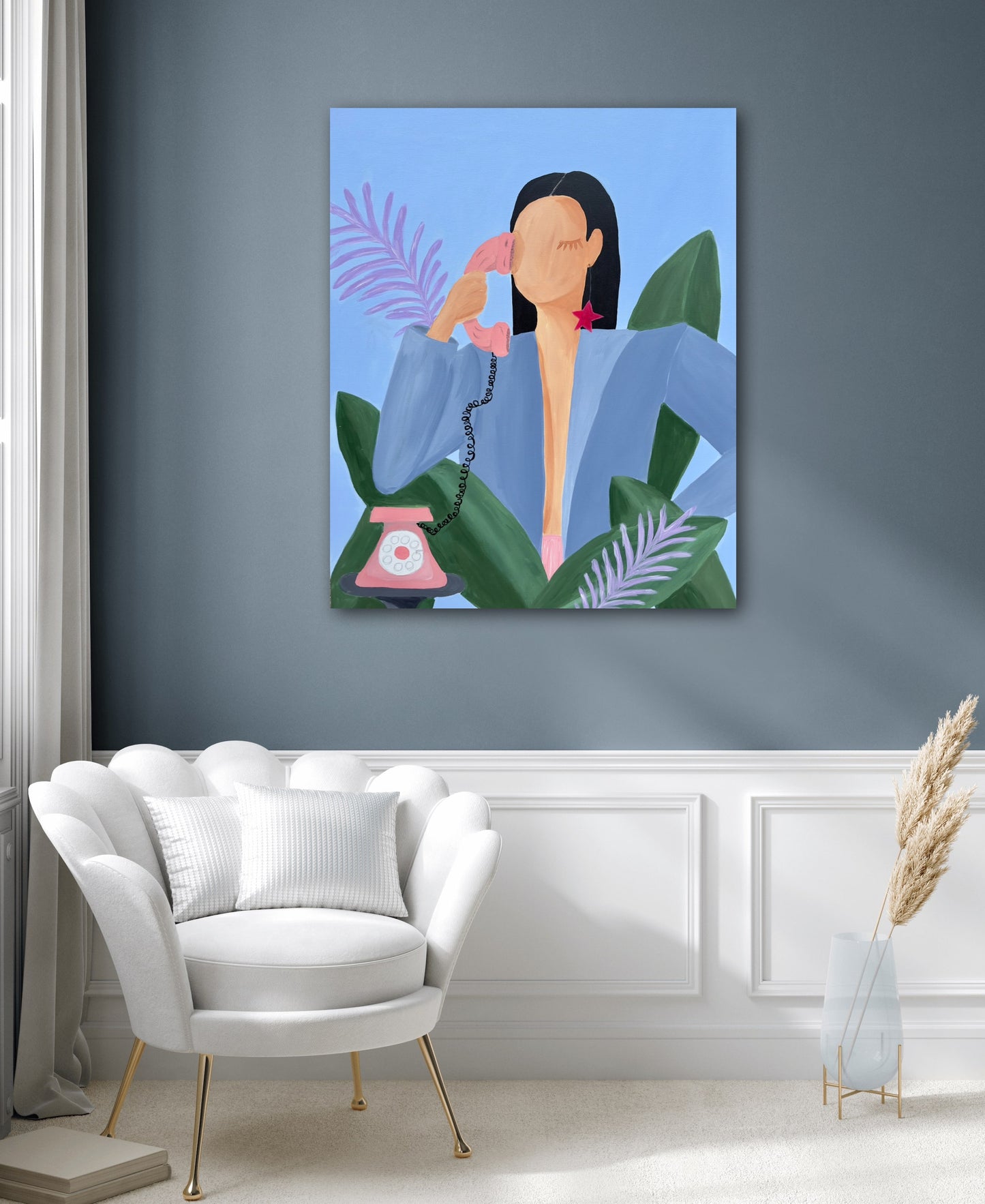 SOLD„Xoxo girl in a blue suit“ Original