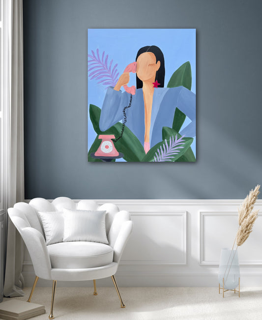 SOLD„Xoxo girl in a blue suit“ Original