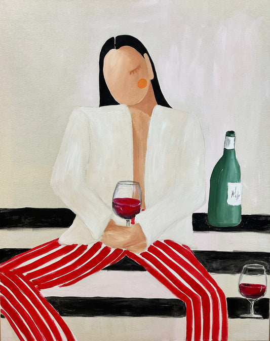 SOLD„Wine is always a good answer“ Original
