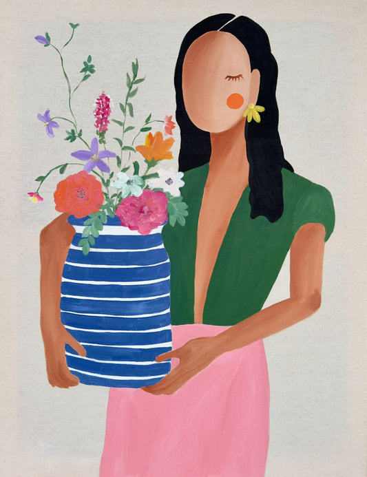 „Empowered women with a vase of flowers“ Original