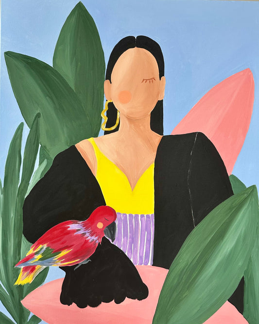 SOLD „Free as a bird“ Original gerahmt