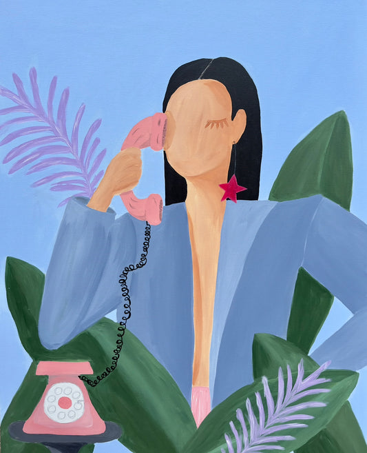 SOLD„Xoxo girl in a blue suit“ Original