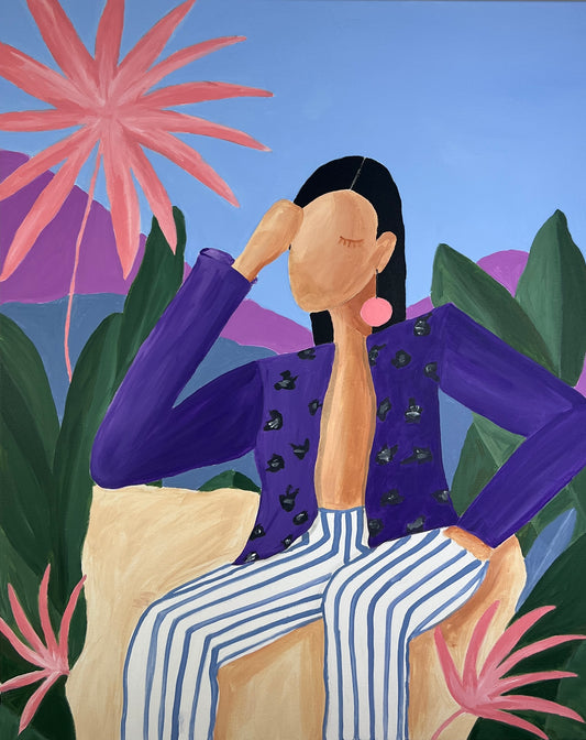 SOLD "Chillin' in the sun" original